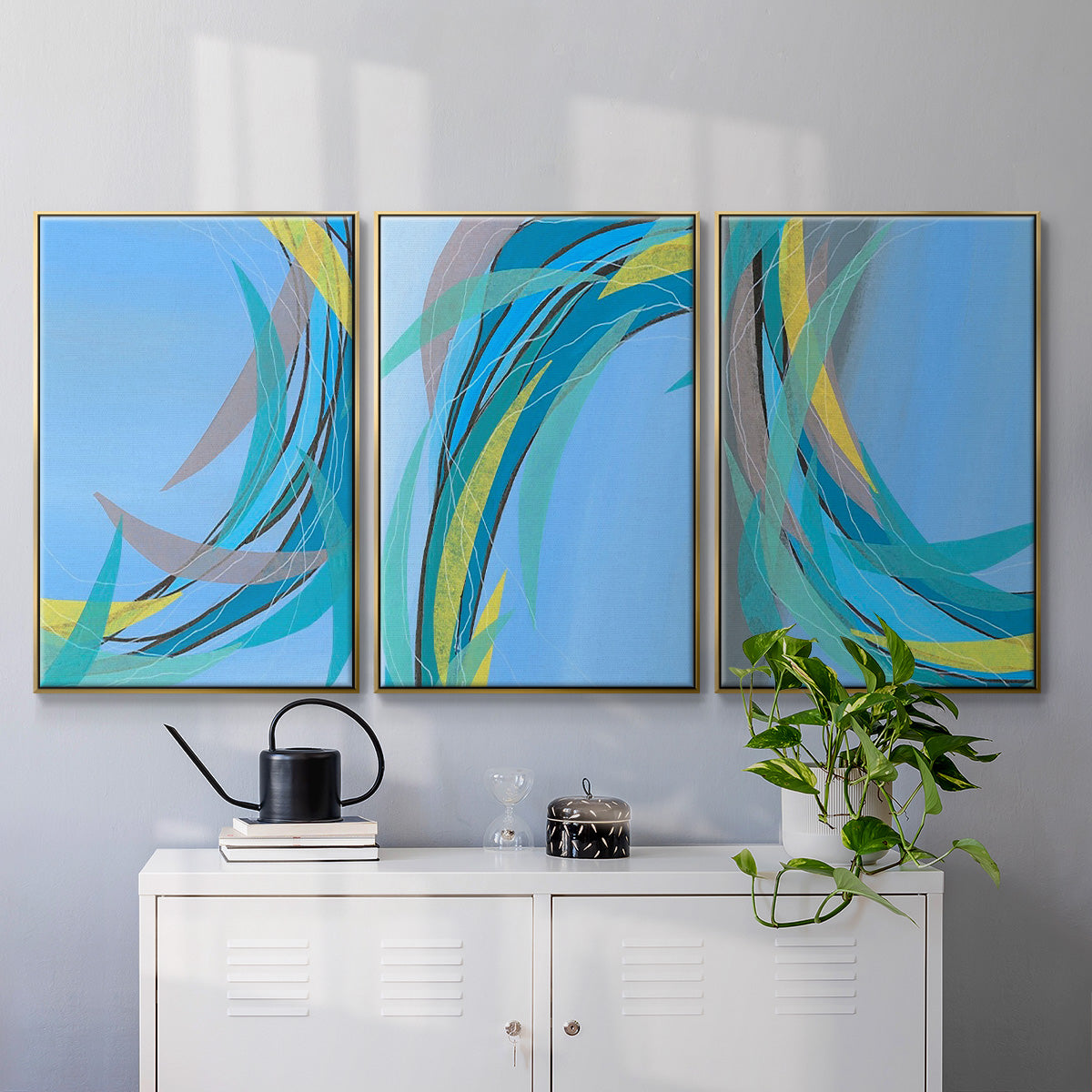 Circulating Flow I - Floater Framed Canvas Set