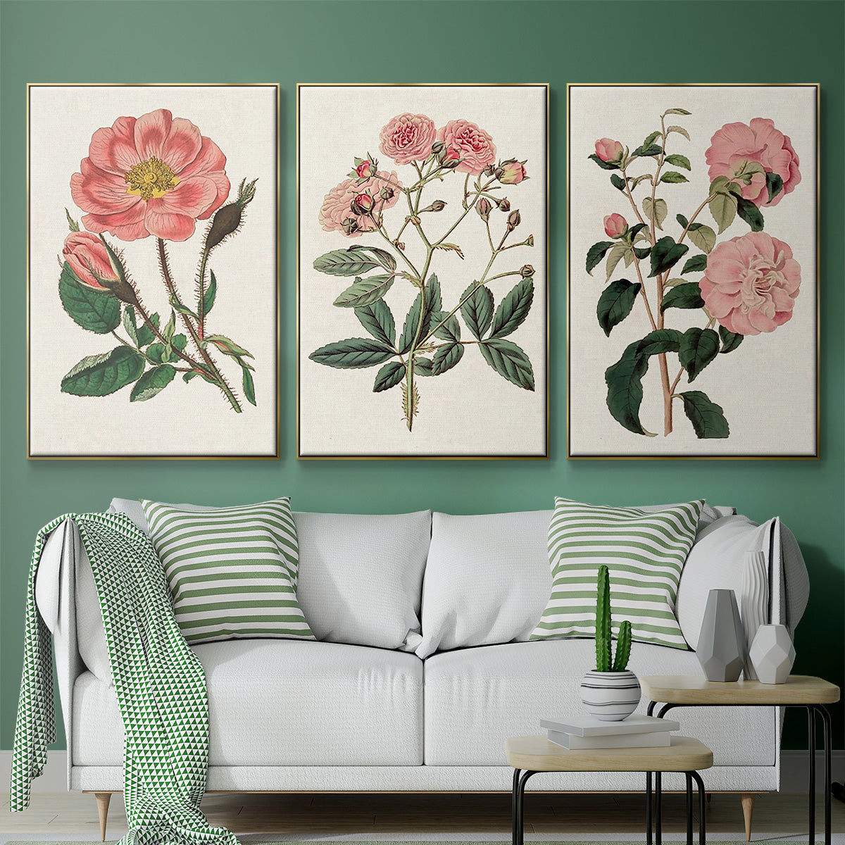 Pink Floral Mix IV - Floater Framed Canvas Set