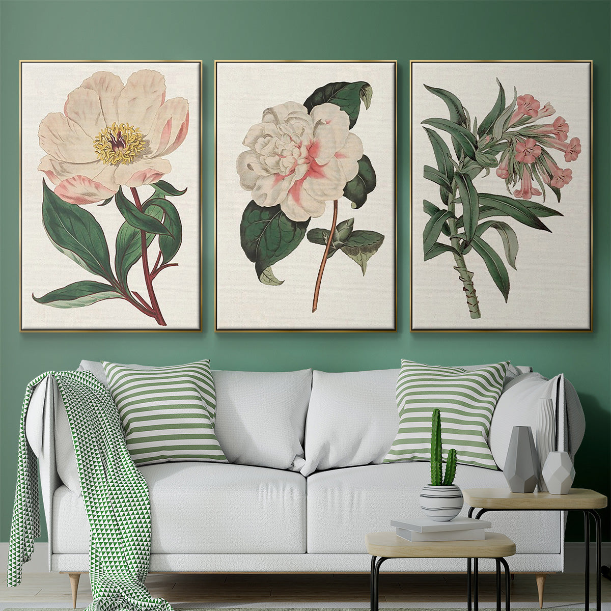 Pink Floral Mix VI - Floater Framed Canvas Set