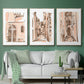 Blush Architecture Study IV - Floater Framed Canvas Set