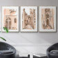 Blush Architecture Study IV - Floater Framed Canvas Set
