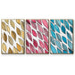 Patterned Leaf Shapes I - Floater Framed Canvas Set