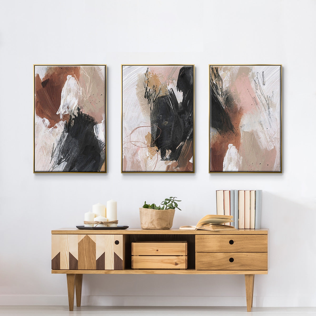 Unbleached Neutrals I - Floater Framed Canvas Set