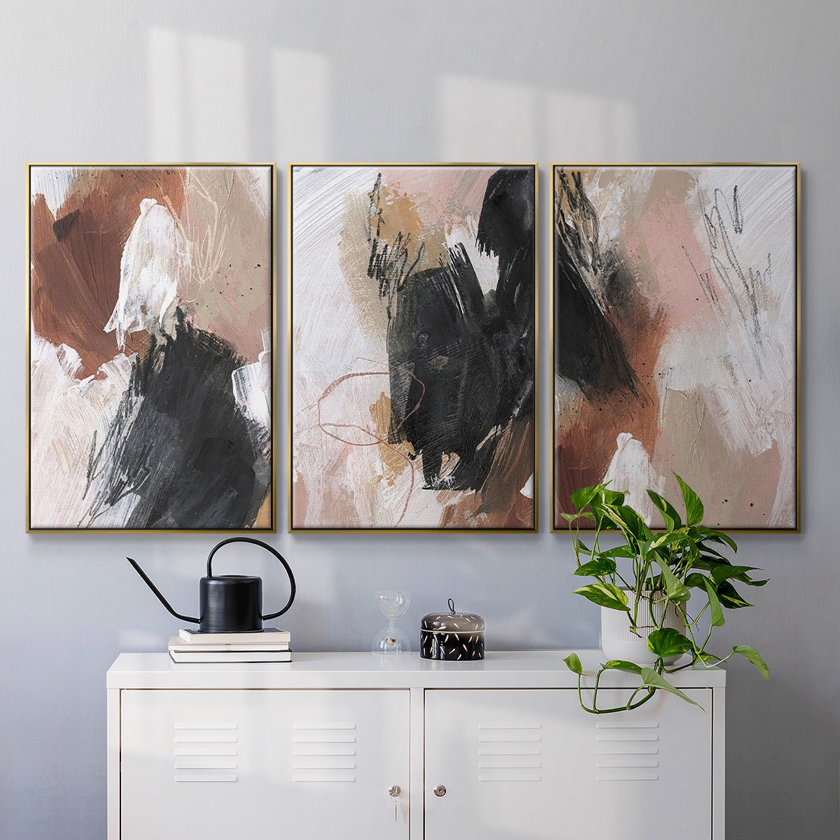 Unbleached Neutrals I - Floater Framed Canvas Set