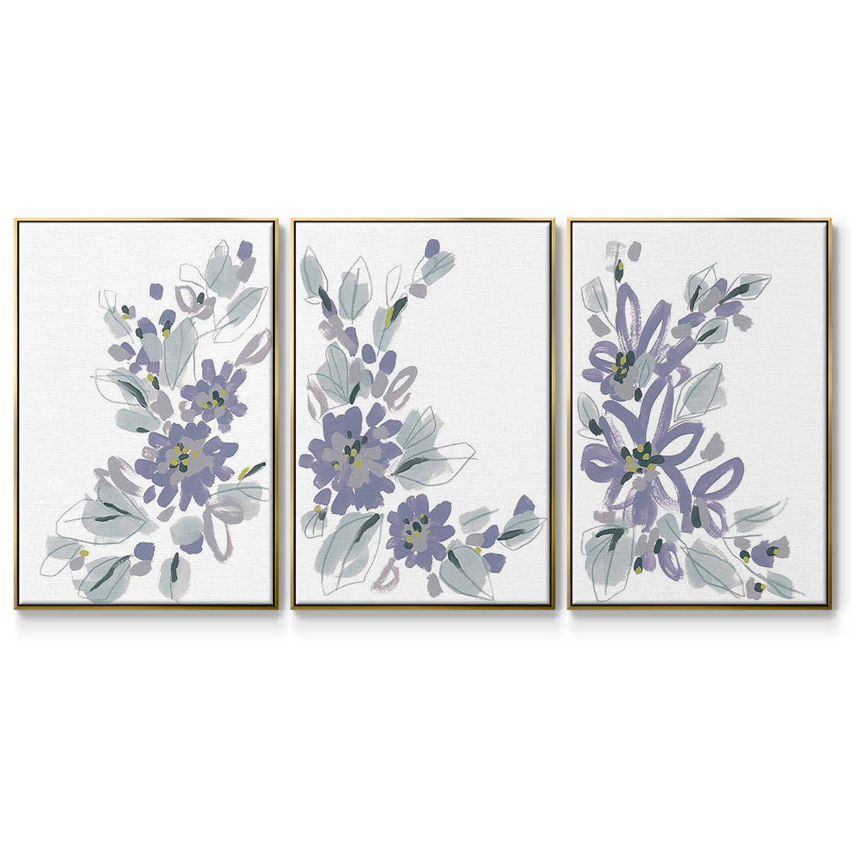 Periwinkle Patch I - Floater Framed Canvas Set