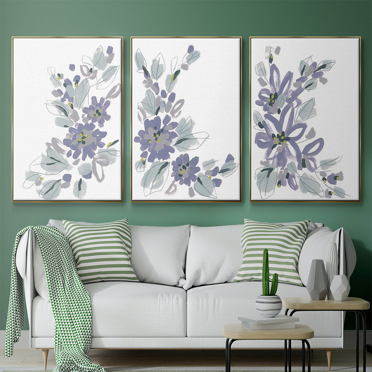Periwinkle Patch I - Floater Framed Canvas Set