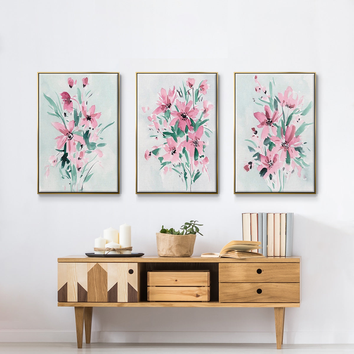 Posy Blooms I - Floater Framed Canvas Set