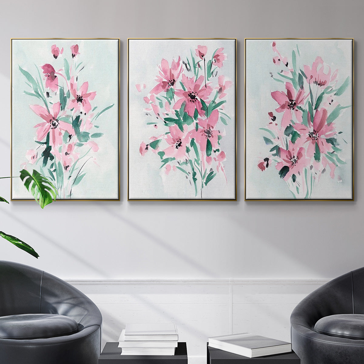 Posy Blooms I - Floater Framed Canvas Set