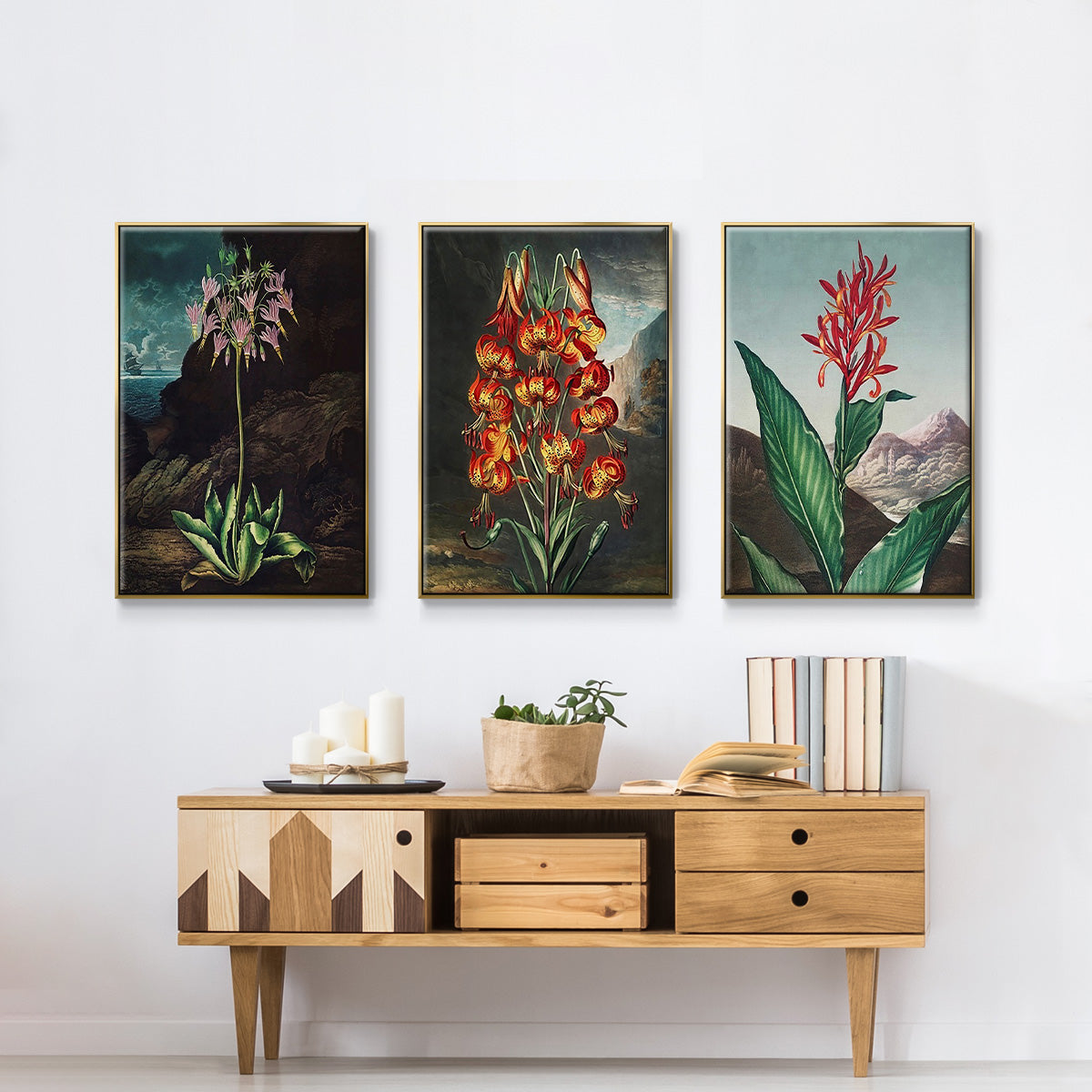 Temple of Flora I - Floater Framed Canvas Set