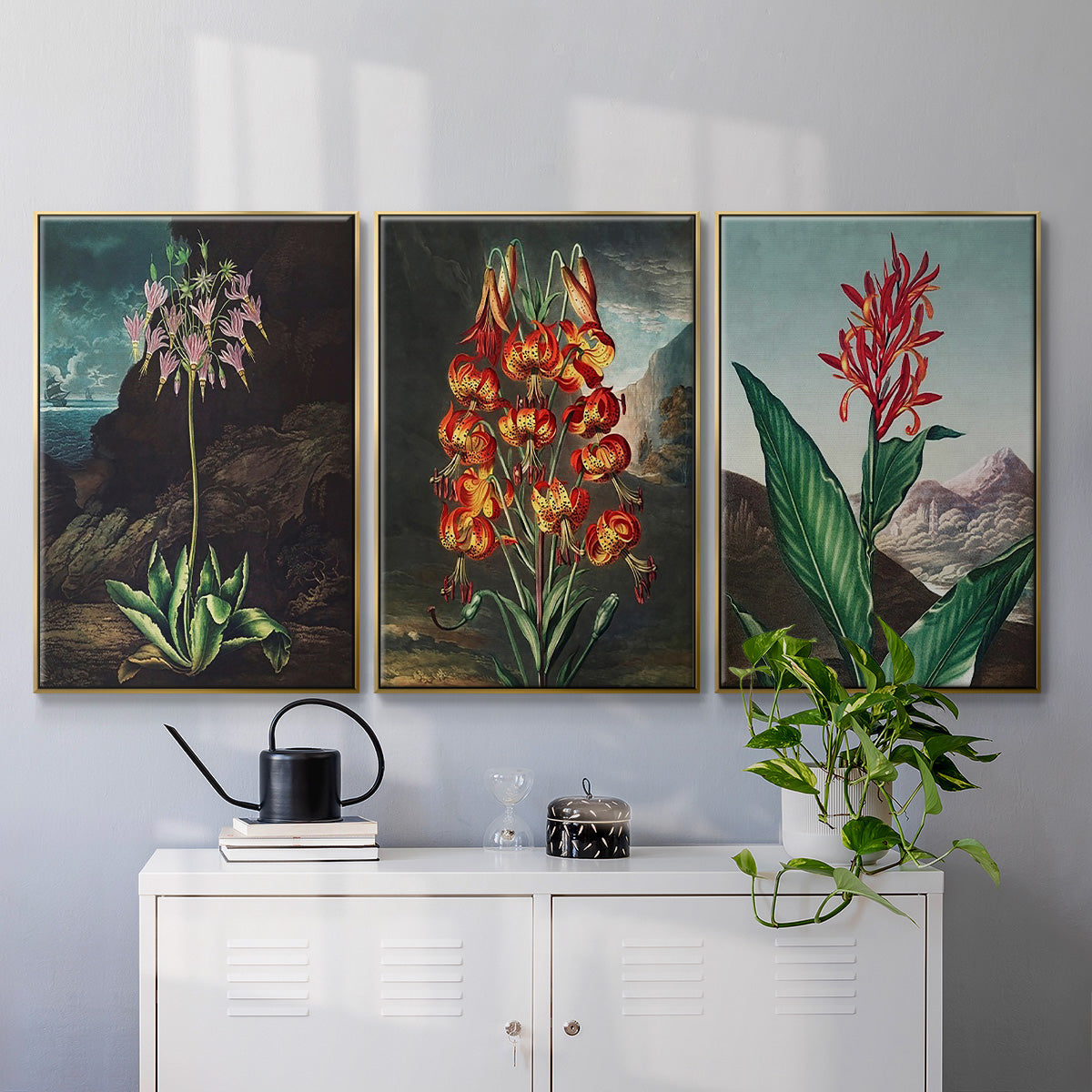 Temple of Flora I - Floater Framed Canvas Set