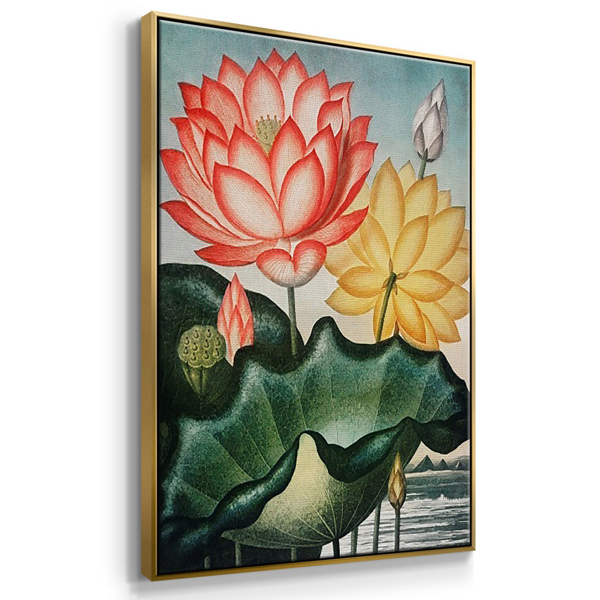 Temple of Flora IV - Floater Framed Canvas Set