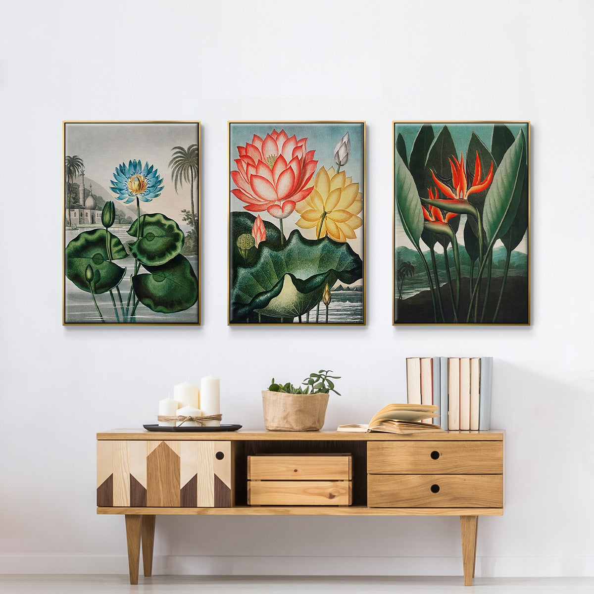 Temple of Flora IV - Floater Framed Canvas Set