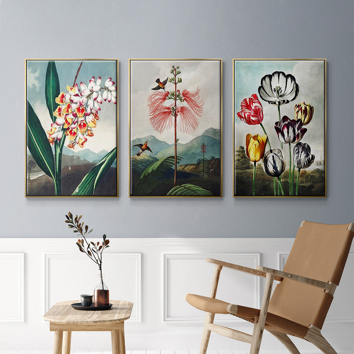 Temple of Flora VI - Floater Framed Canvas Set