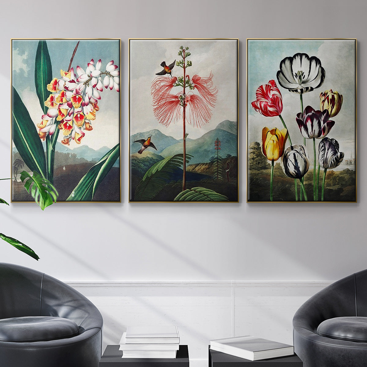 Temple of Flora VI - Floater Framed Canvas Set
