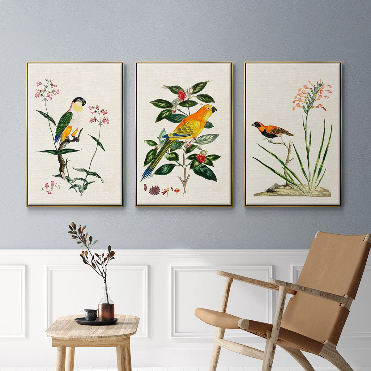 Bird in Habitat III - Floater Framed Canvas Set