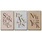 Neutral City Center Type I - Floater Framed Canvas Set