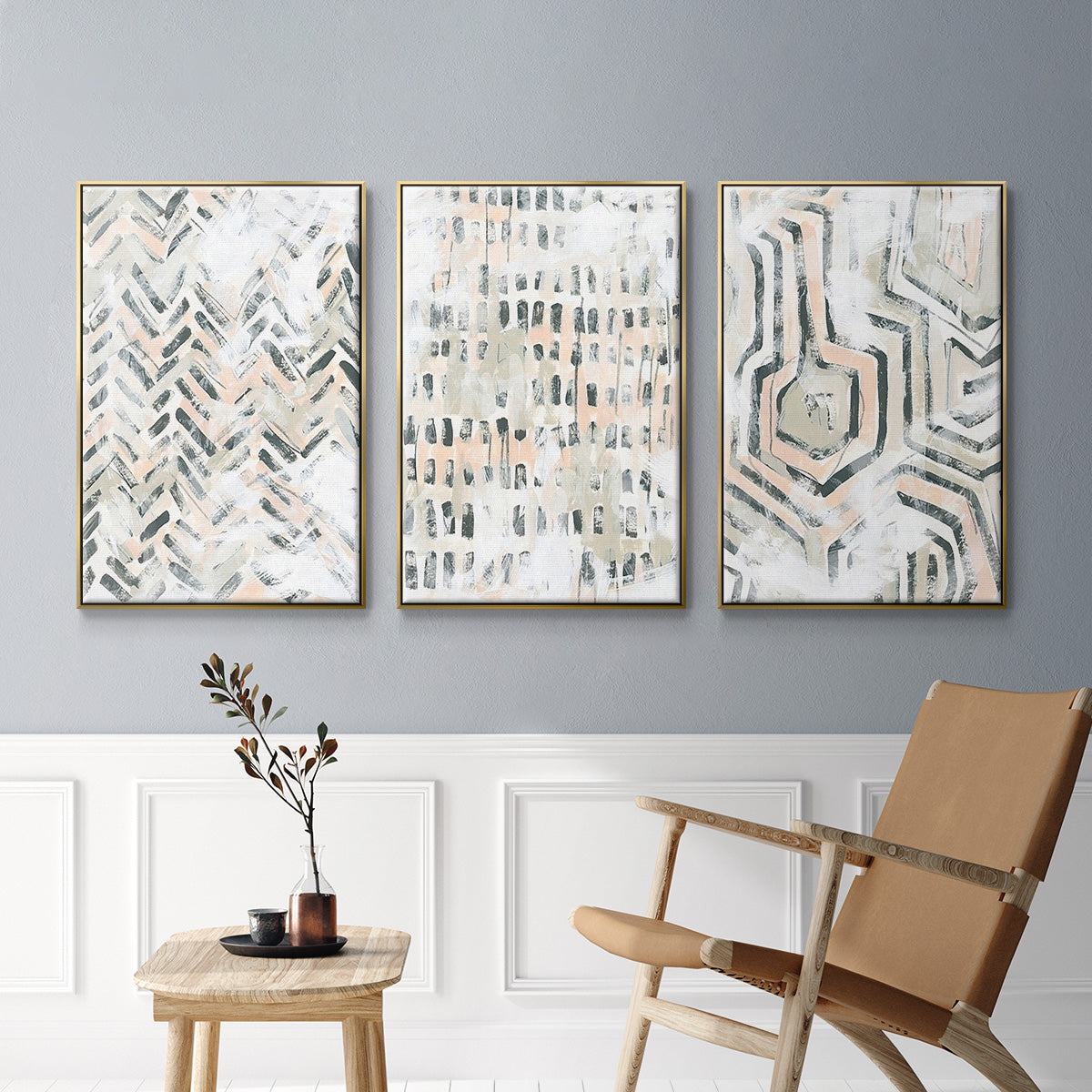 Sand Glyphs I - Floater Framed Canvas Set