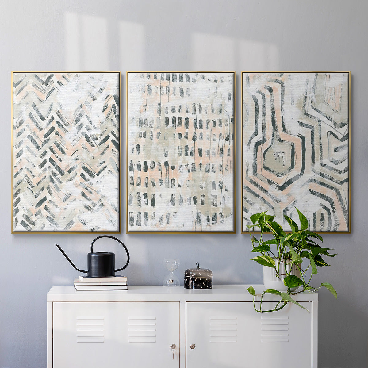 Sand Glyphs I - Floater Framed Canvas Set