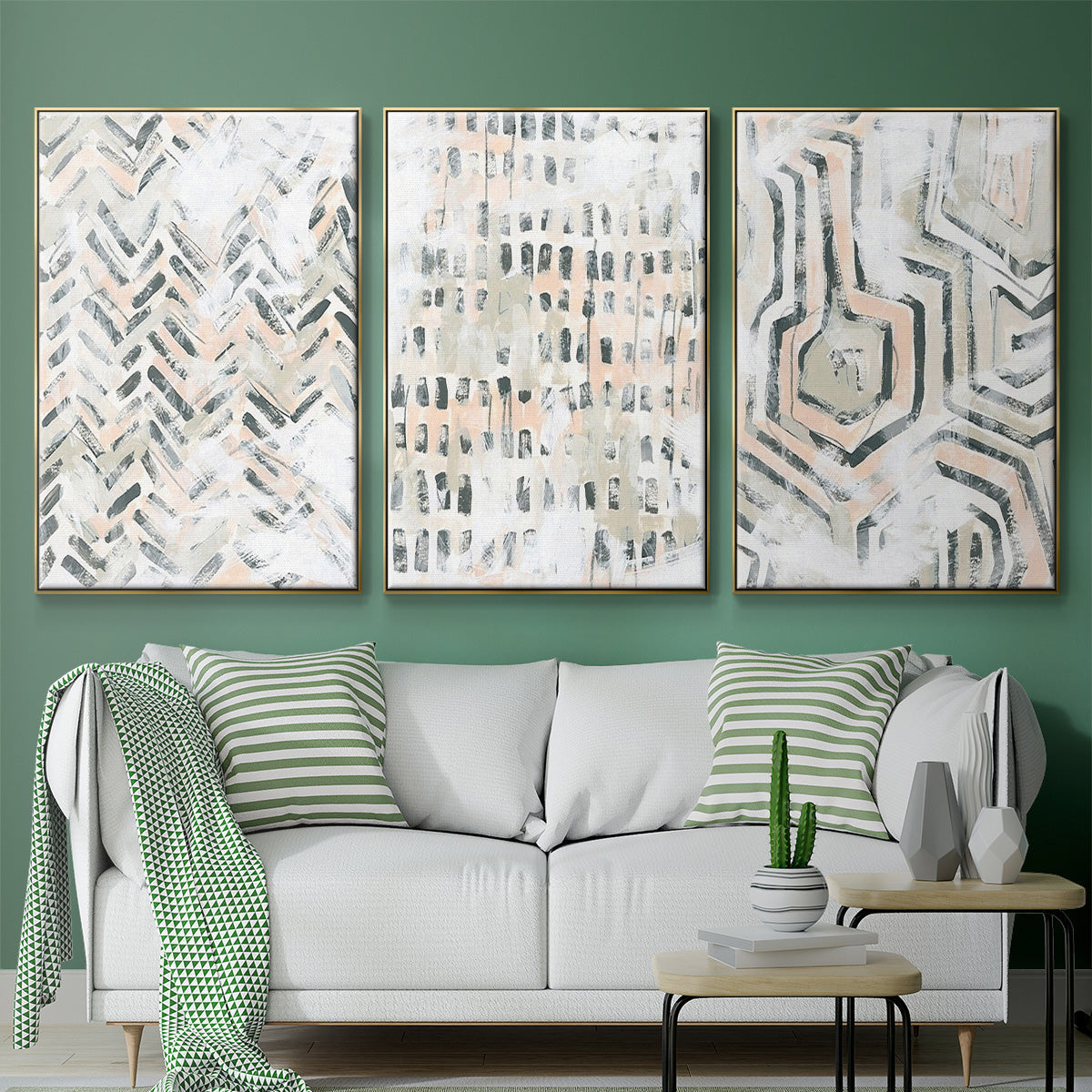 Sand Glyphs I - Floater Framed Canvas Set