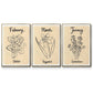 Birth Month I - Floater Framed Canvas Set