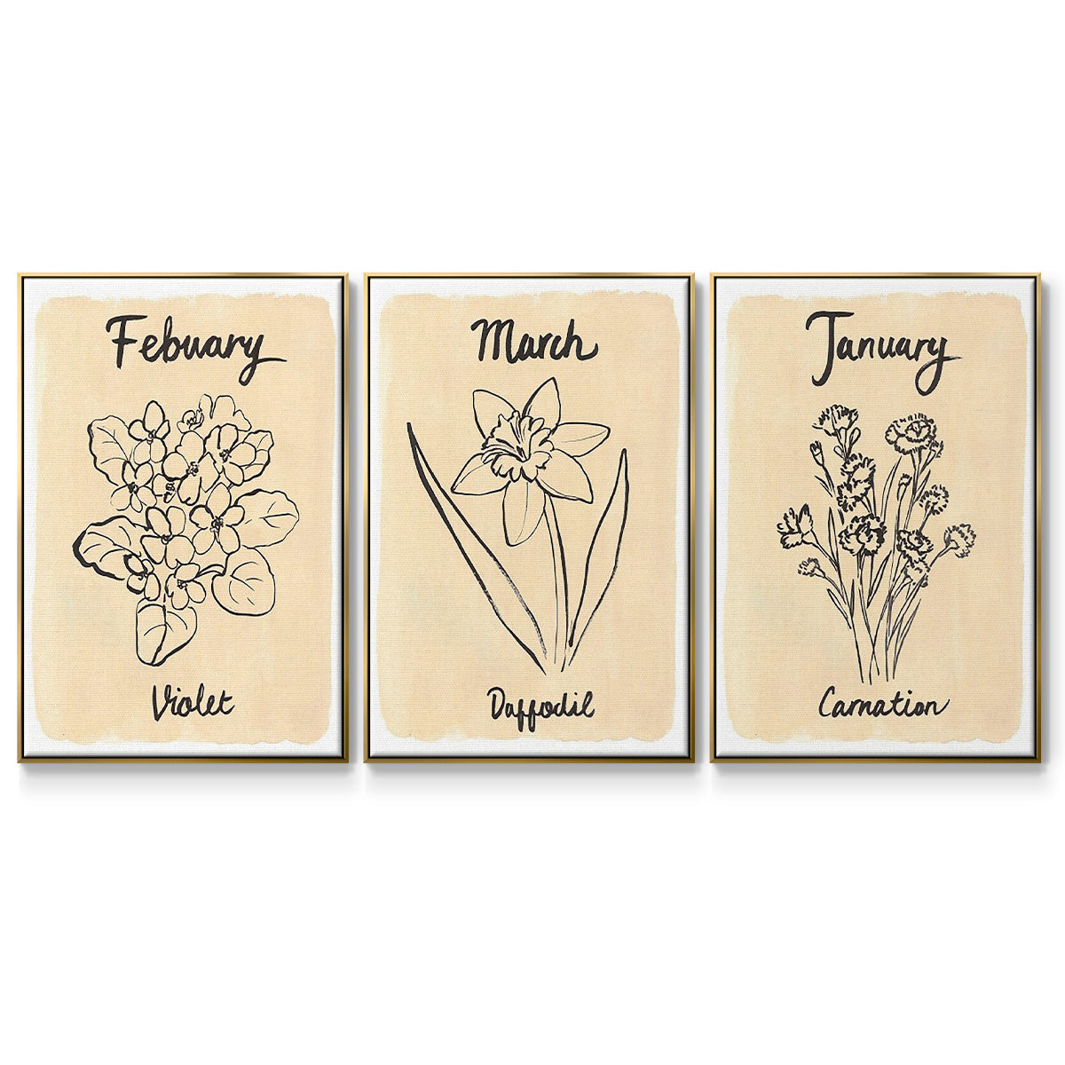 Birth Month I - Floater Framed Canvas Set