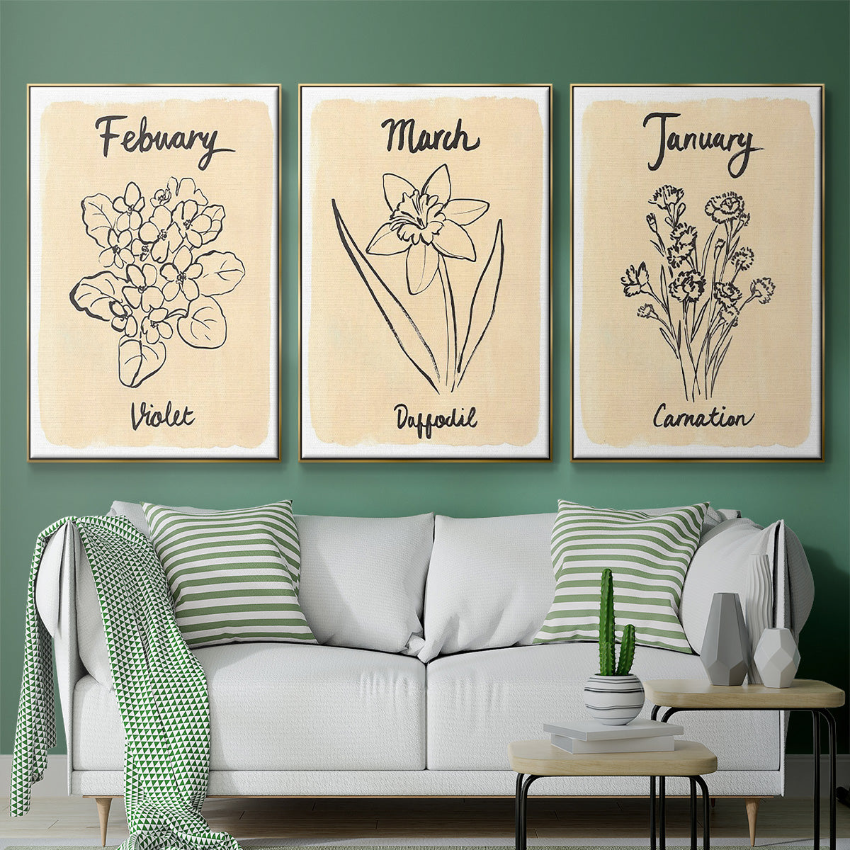 Birth Month I - Floater Framed Canvas Set