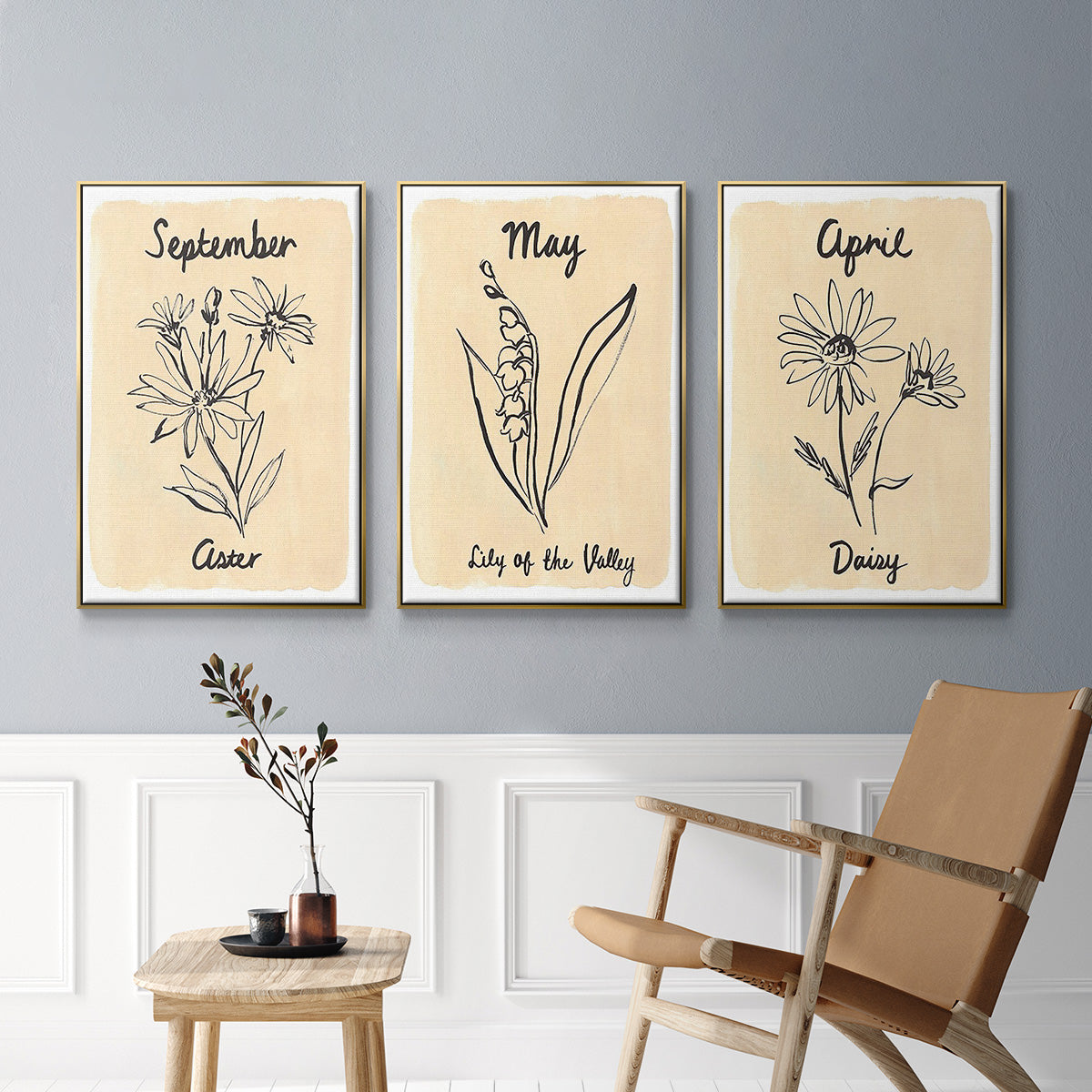 Birth Month IV - Floater Framed Canvas Set