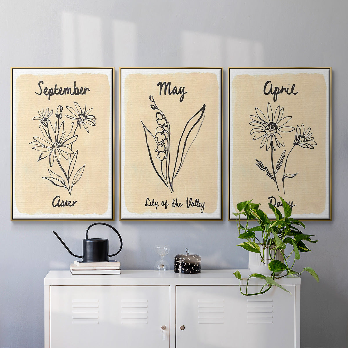 Birth Month IV - Floater Framed Canvas Set