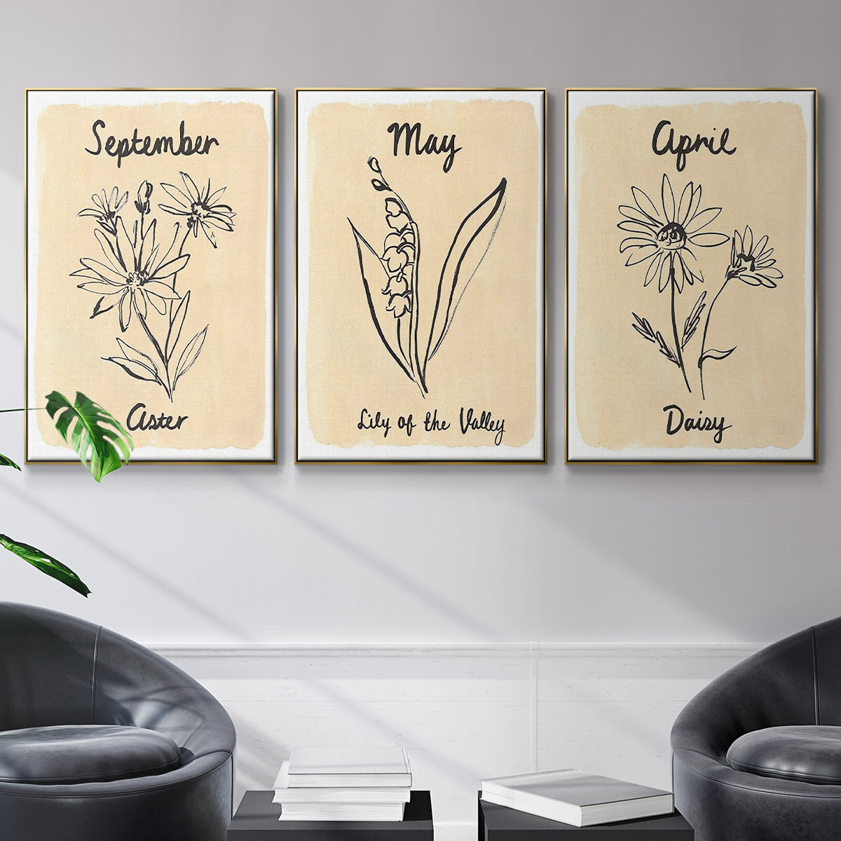 Birth Month IV - Floater Framed Canvas Set