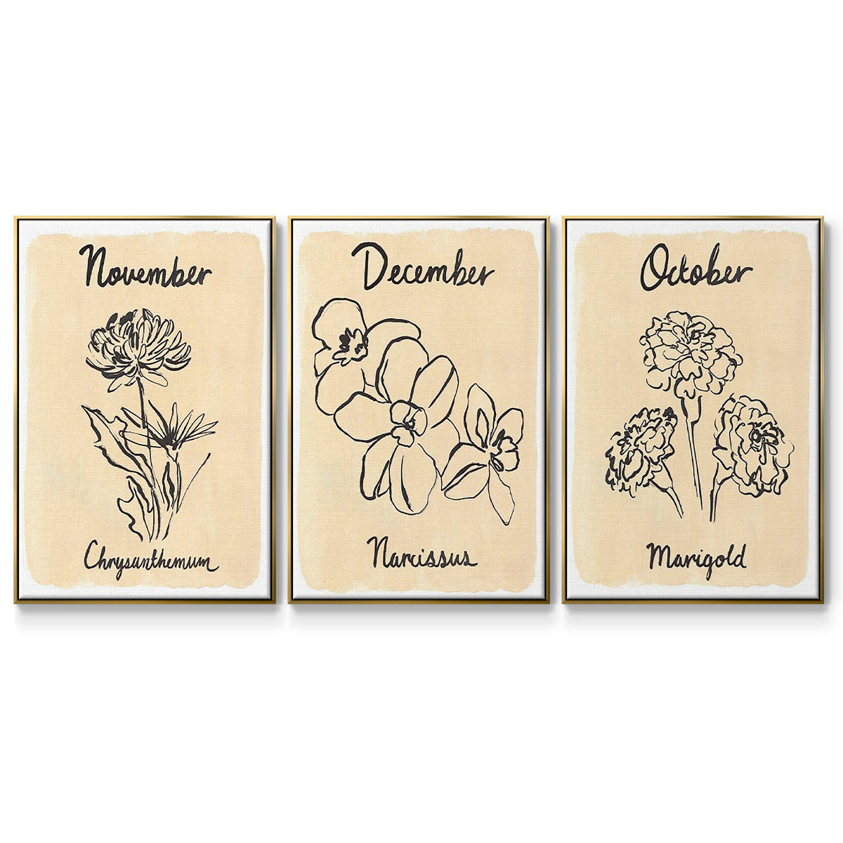 Birth Month X - Floater Framed Canvas Set