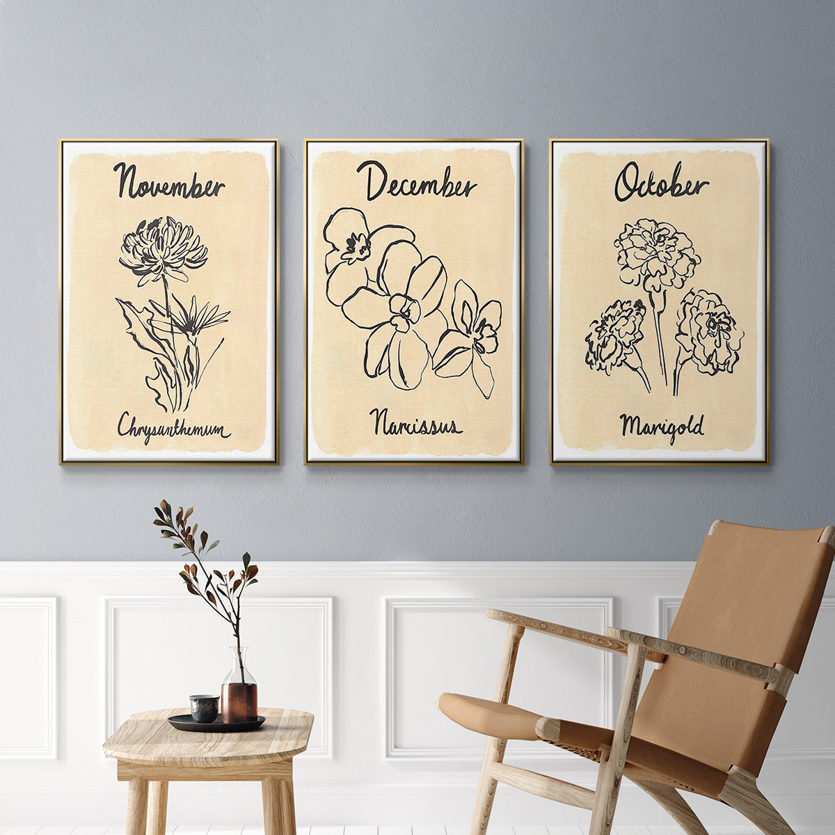 Birth Month X - Floater Framed Canvas Set