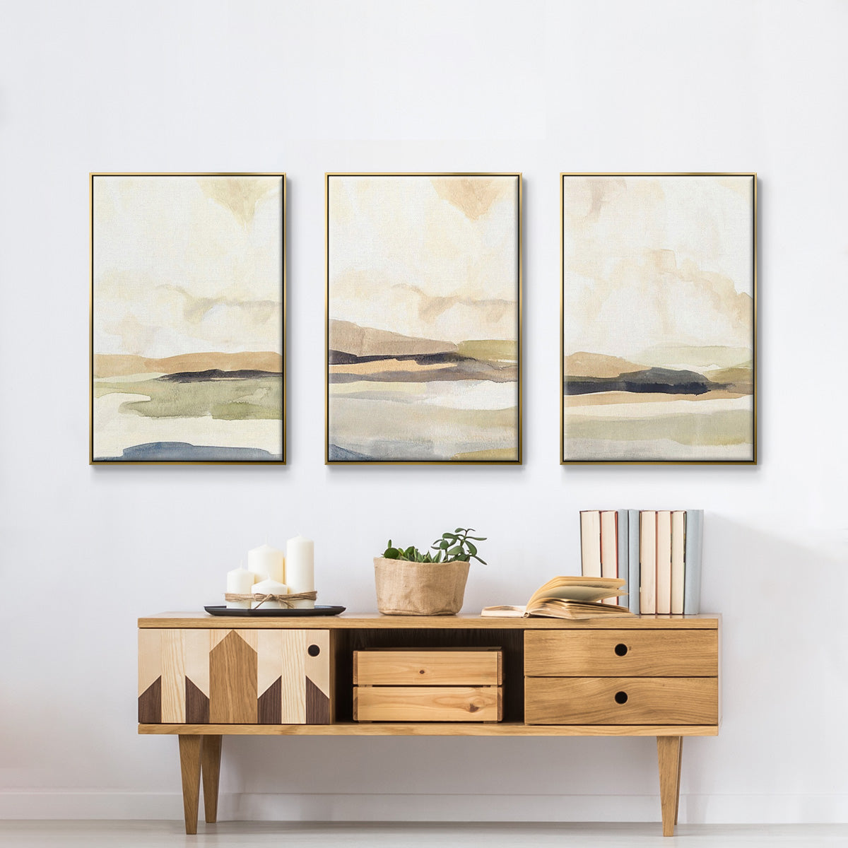 Slate Movement I - Floater Framed Canvas Set