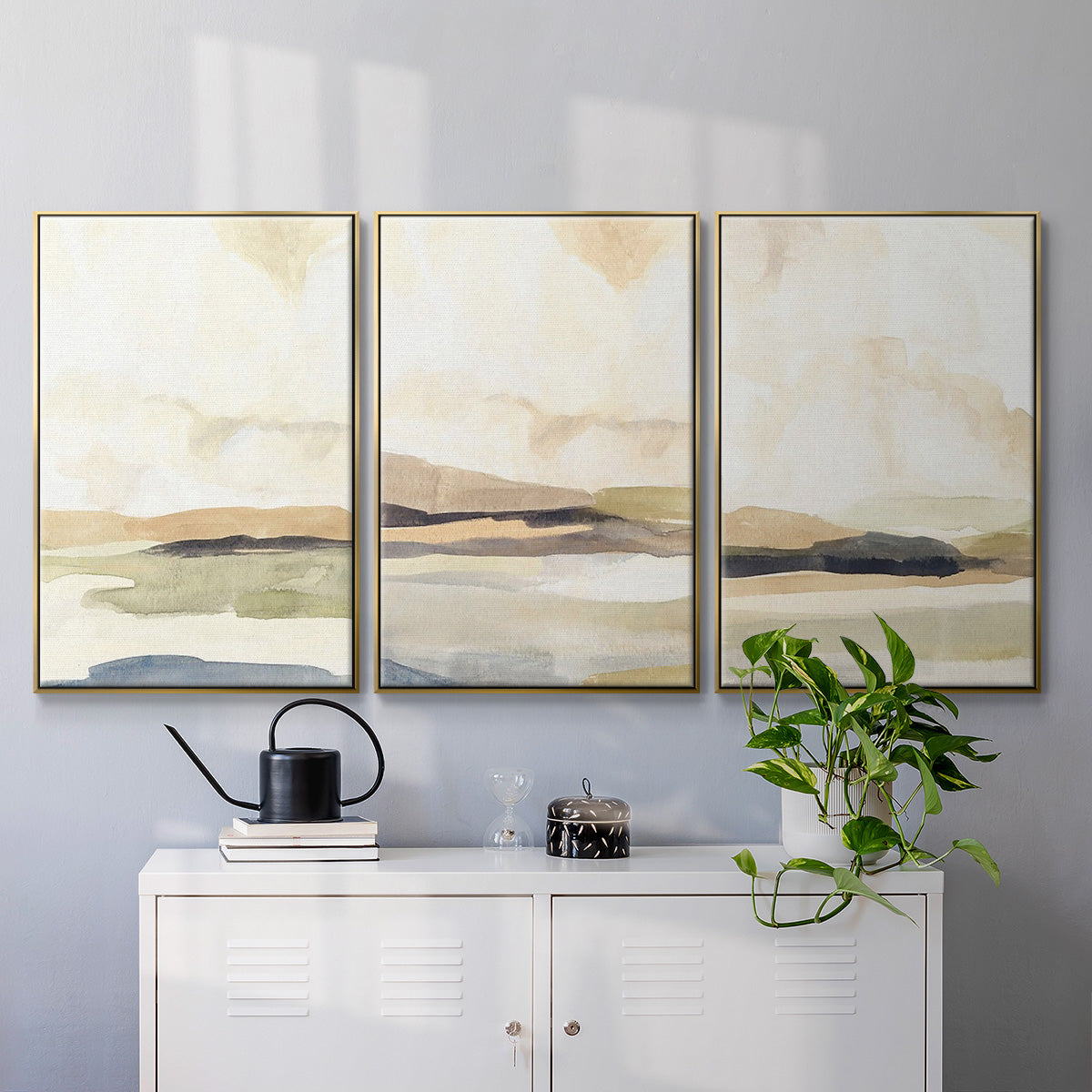 Slate Movement I - Floater Framed Canvas Set