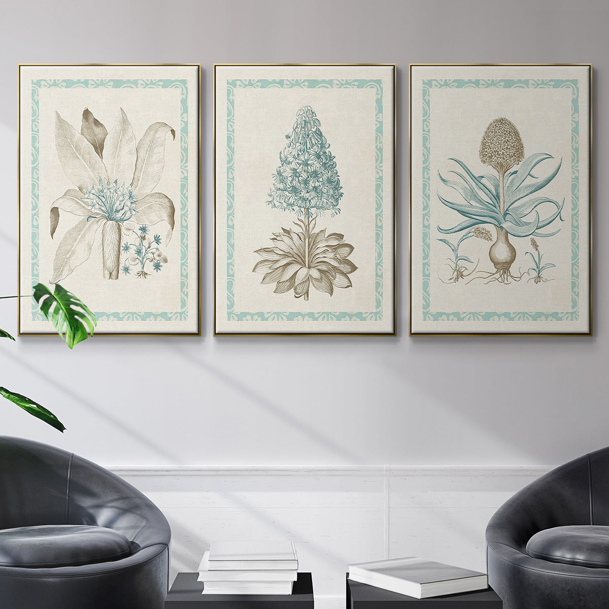 Willow Blue Besler IV - Floater Framed Canvas Set