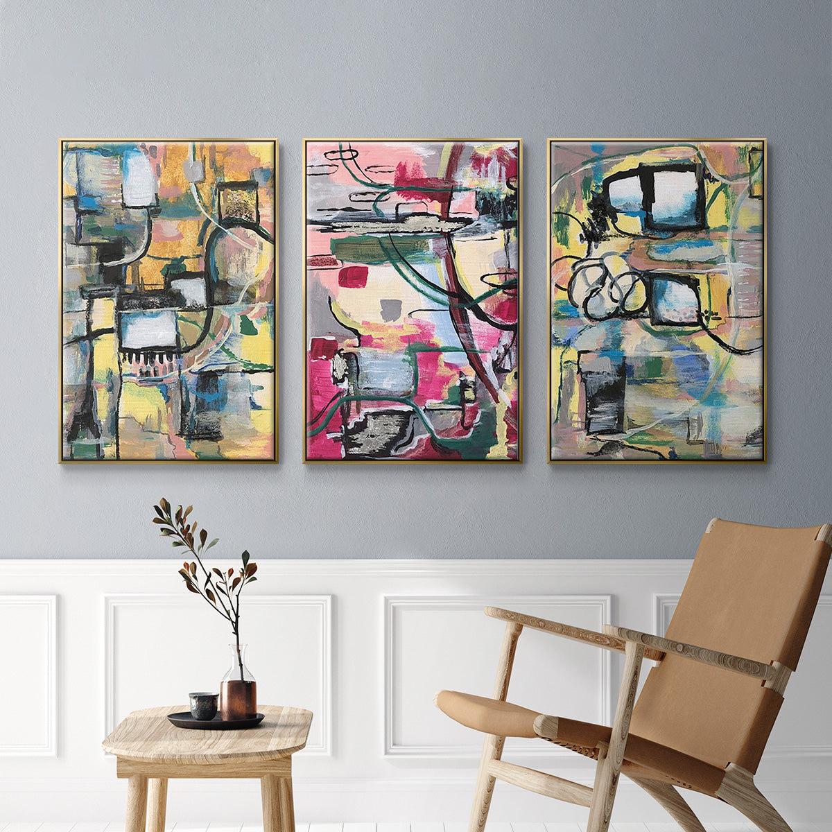 Memory Screen I - Floater Framed Canvas Set