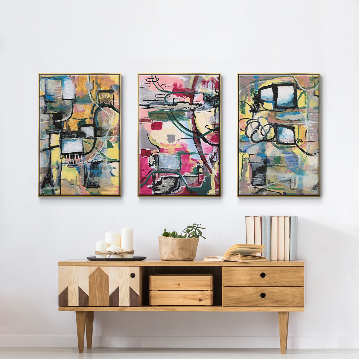 Memory Screen I - Floater Framed Canvas Set
