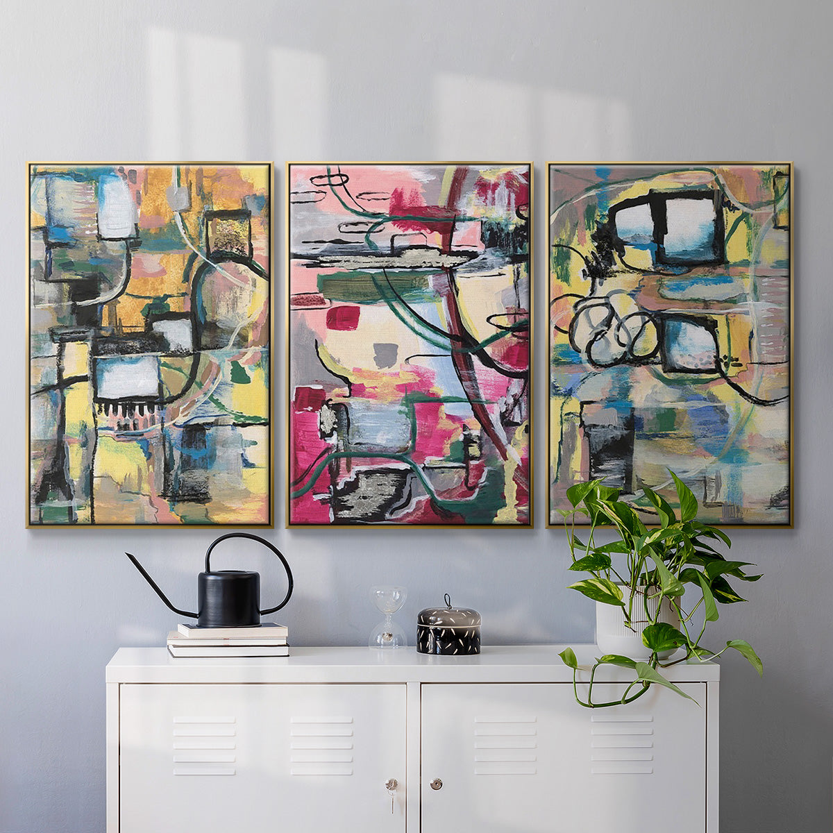 Memory Screen I - Floater Framed Canvas Set