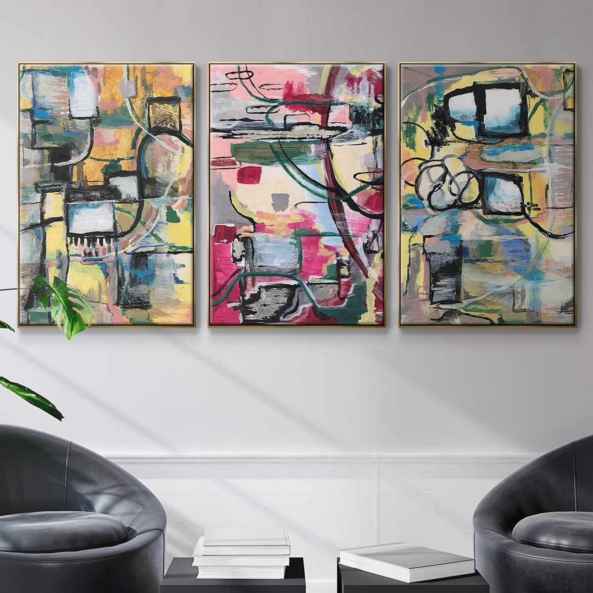 Memory Screen I - Floater Framed Canvas Set