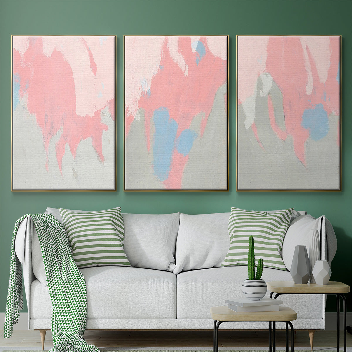 Blushing Abstract I - Floater Framed Canvas Set