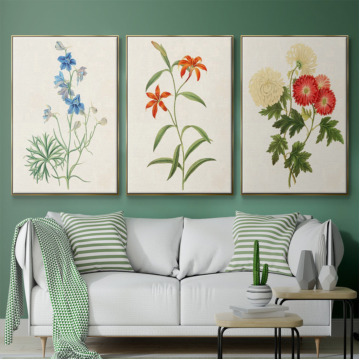 Flowers of the Seasons I - Floater Framed Canvas Set