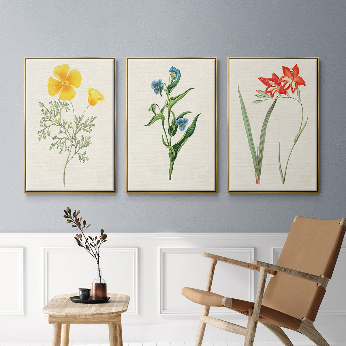 Flowers of the Seasons IV - Floater Framed Canvas Set