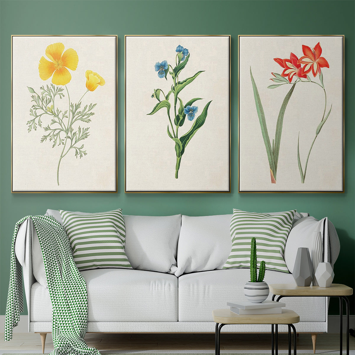 Flowers of the Seasons IV - Floater Framed Canvas Set