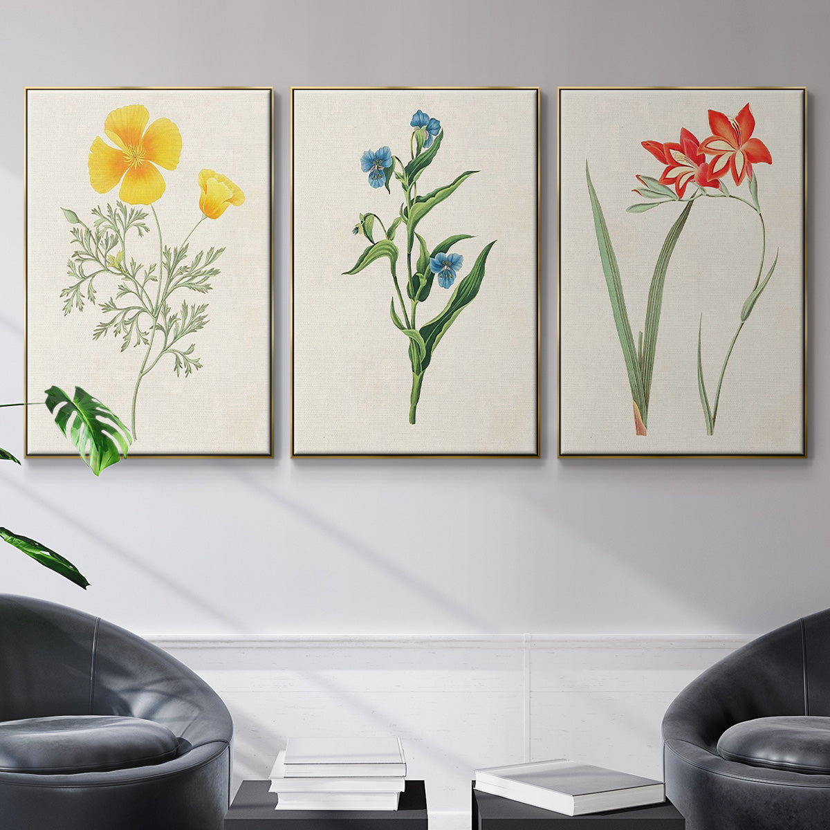 Flowers of the Seasons IV - Floater Framed Canvas Set