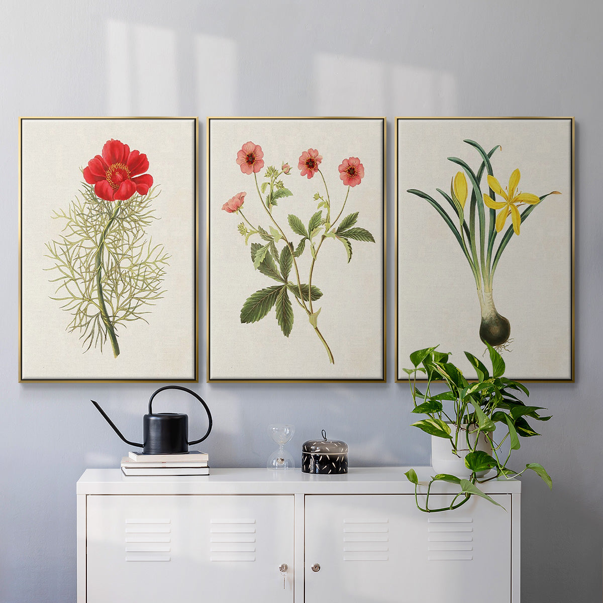 Flowers of the Seasons VI - Floater Framed Canvas Set