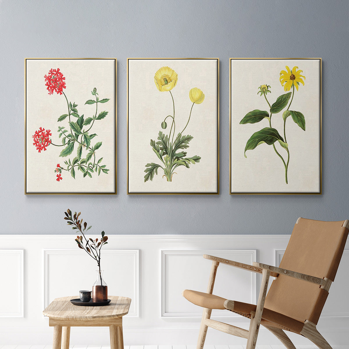 Flowers of the Seasons X - Floater Framed Canvas Set