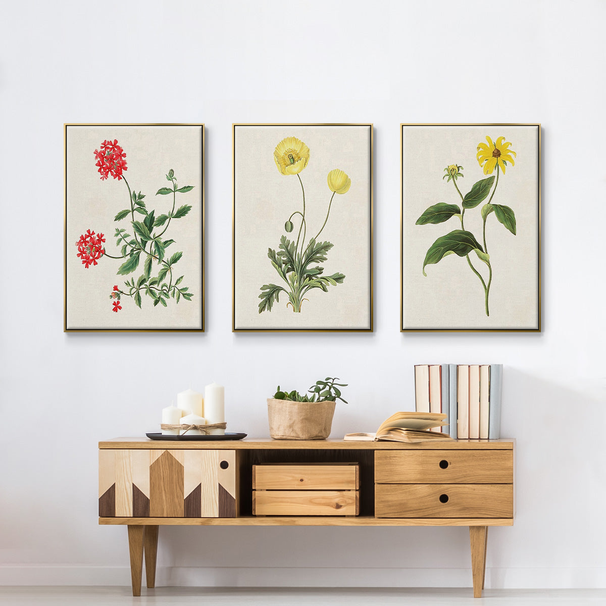 Flowers of the Seasons X - Floater Framed Canvas Set
