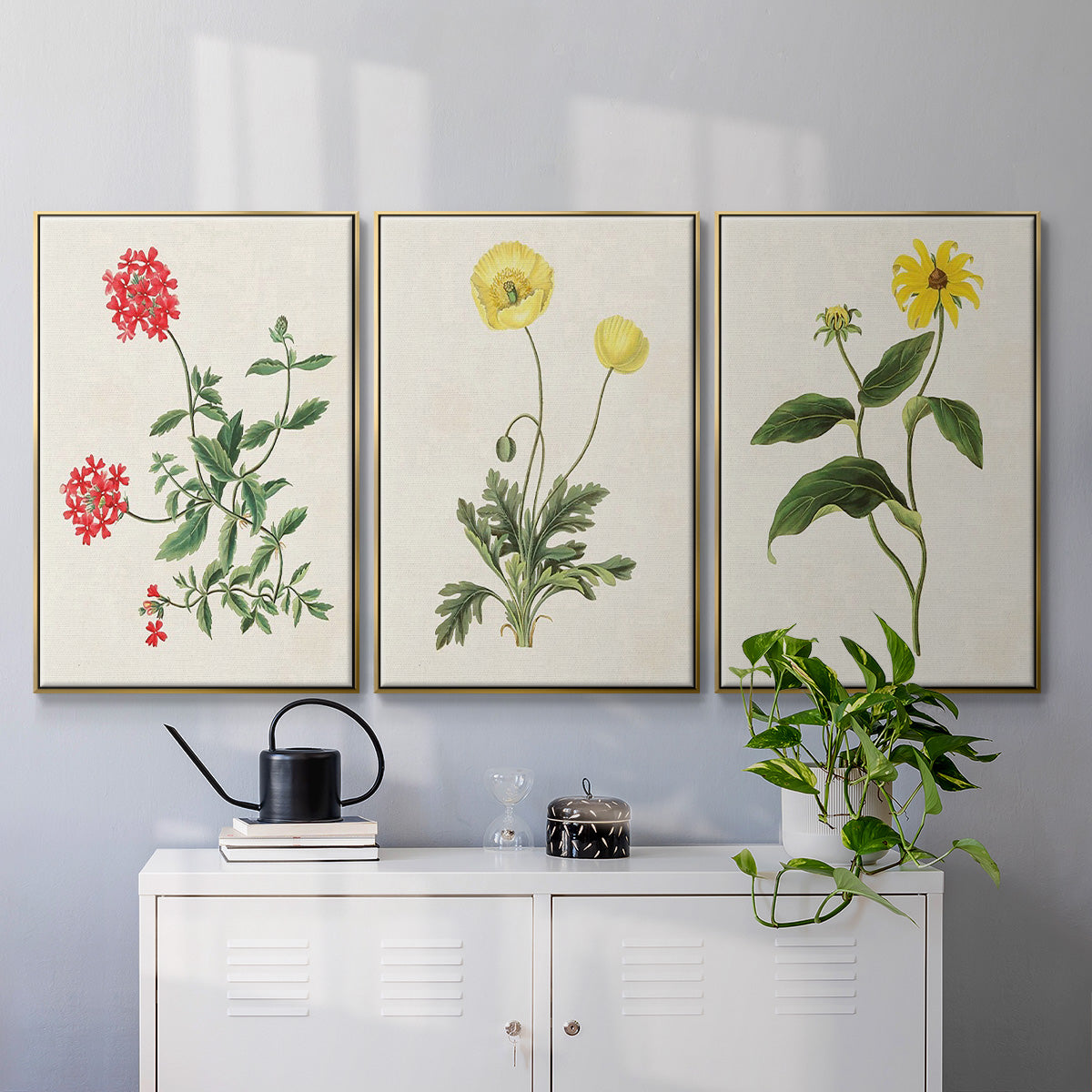 Flowers of the Seasons X - Floater Framed Canvas Set