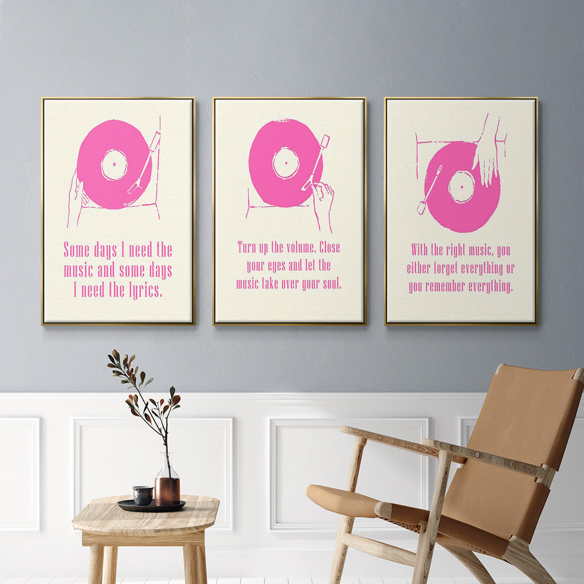 Sweet Melody I - Floater Framed Canvas Set