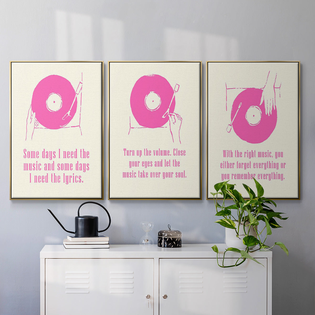 Sweet Melody I - Floater Framed Canvas Set