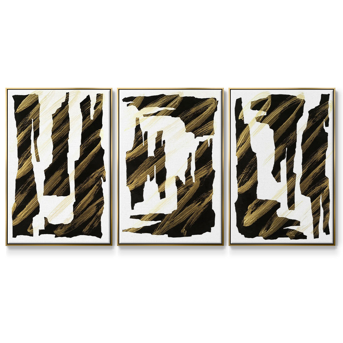 Onyx Obelisks I - Floater Framed Canvas Set